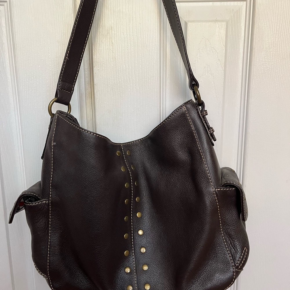 The Sak Dark Brown Leather Shoulder Bag